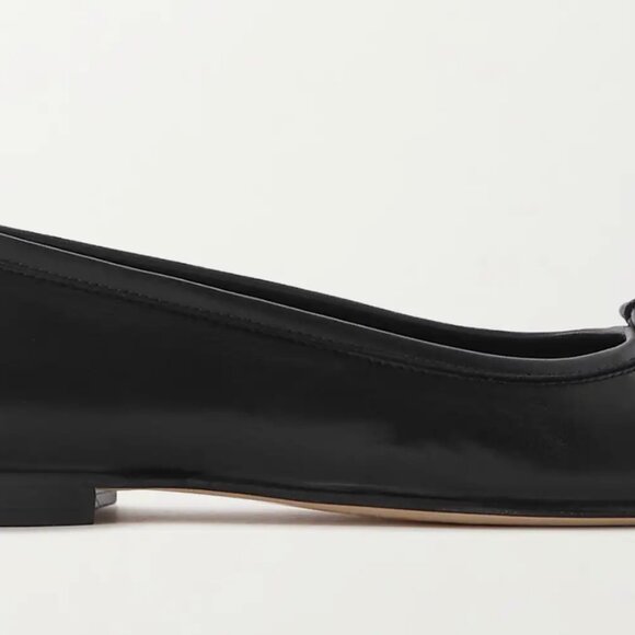 Manolo Blahnik Veralli Bow-Detailed Leather Ballet Flats 38 - Picture 2 of 8